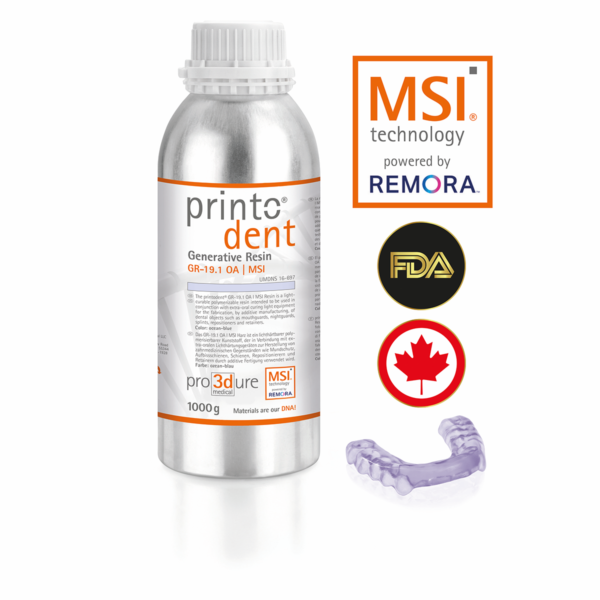 printodent GR-19.1 OA MSI ozean-blau, 1 kg
