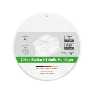 Zirkon BioStar HT Smile Multilayer A3, H 18 mm