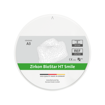 Zirkon BioStar HT Smile Colour, Ø 98,5 mm, H 18 mm, A3,5