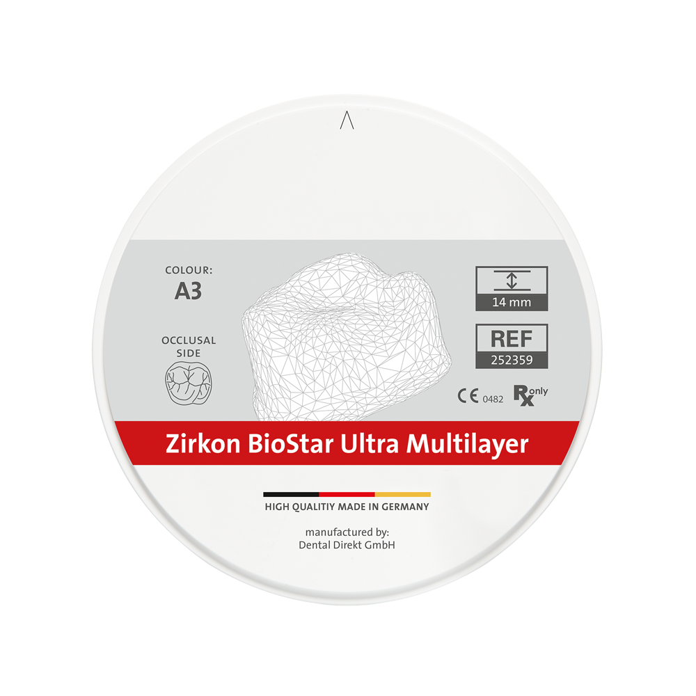 Zirkon BioStar ULTRA Multilayer Ø 98.5 mm, colour D3, H 18 mm
