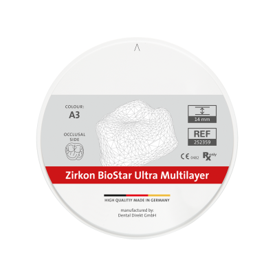 Zirkon BioStar ULTRA Multilayer Ø 98.5 mm, colour B4, H 14 mm