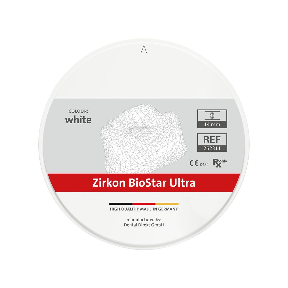 Zirkon BioStar ULTRA m. Schulter Ø 98.5 mm, H 18 mm, weiß