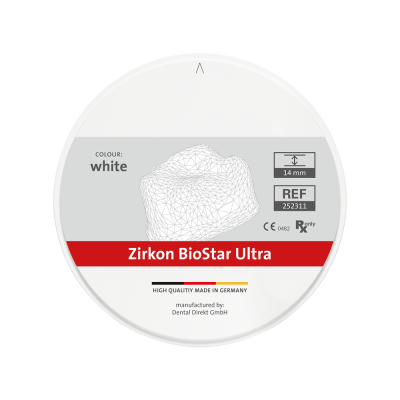 Zirkon BioStar ULTRA m. Schulter Ø 98.5 mm, H 14 mm, weiß