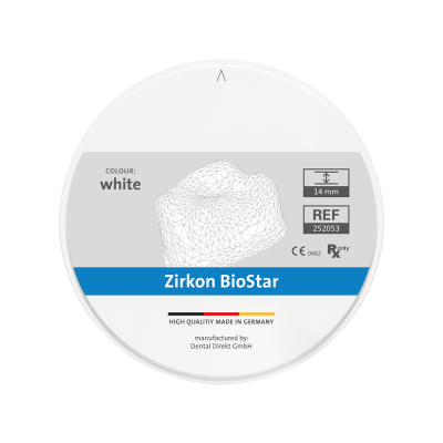 Zirkon BioStar m. Schulter Ø 98.5 mm, H 16 mm, weiß