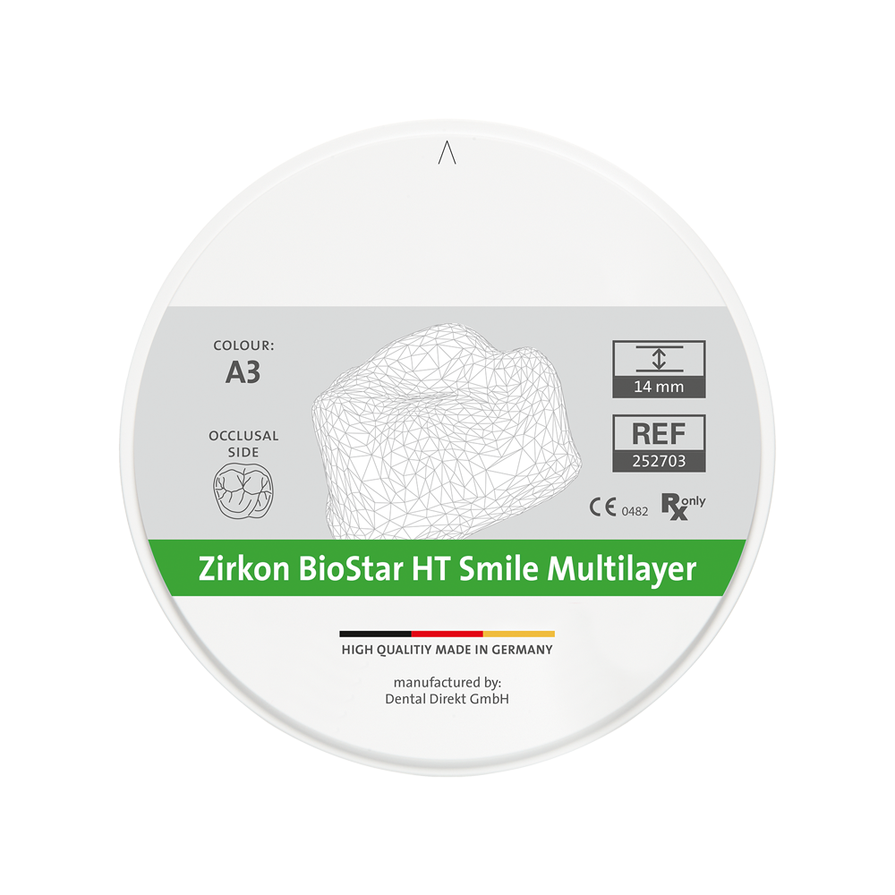 Zirkon BioStar HT Smile Multilayer A3, H 18 mm